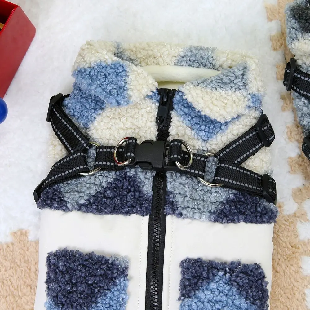 Dog Apparel Warm Dog Jacket Thickened Built-In Chest Straps Puppy Coat Comfortable Reflective Vest Winter Pet Clothes Walking