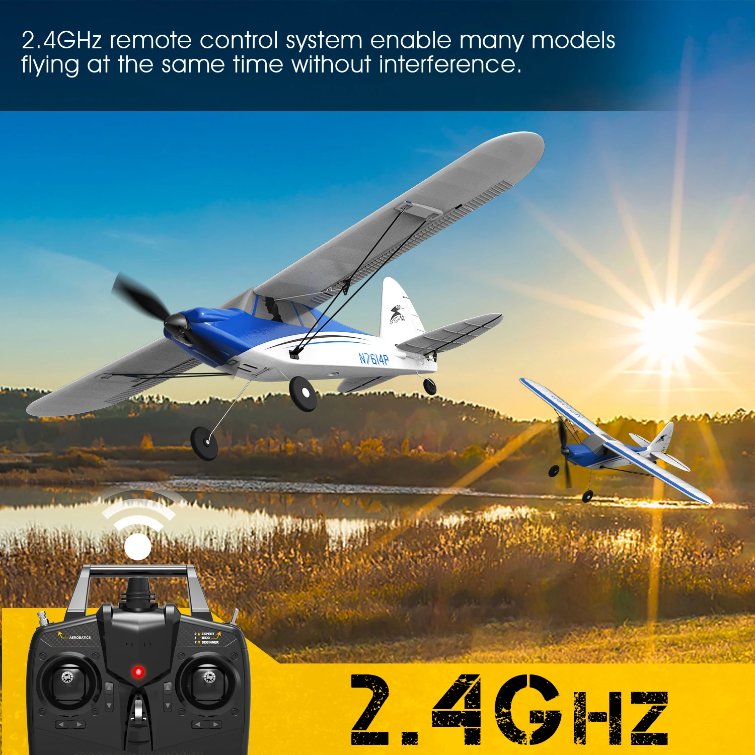 RC Plane Sport Cub 500 EPP Foam 500MM Wingspan 2.4G 4CH RC Glider Aircraft One-Key Aerobatic RC Fighter RTF 761-4 Toys Gifts 2