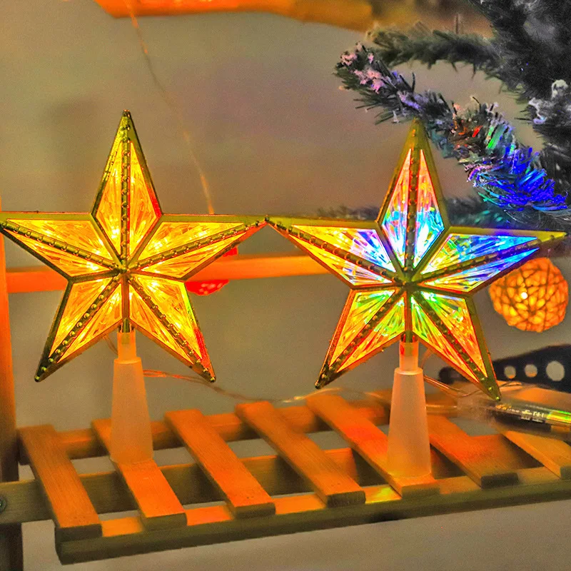 

Christmas Lights Tree Topper Christmas Tree Decorations Tree Top Stars Led Star Lights Decorative Lights Pentagram Atmosphere