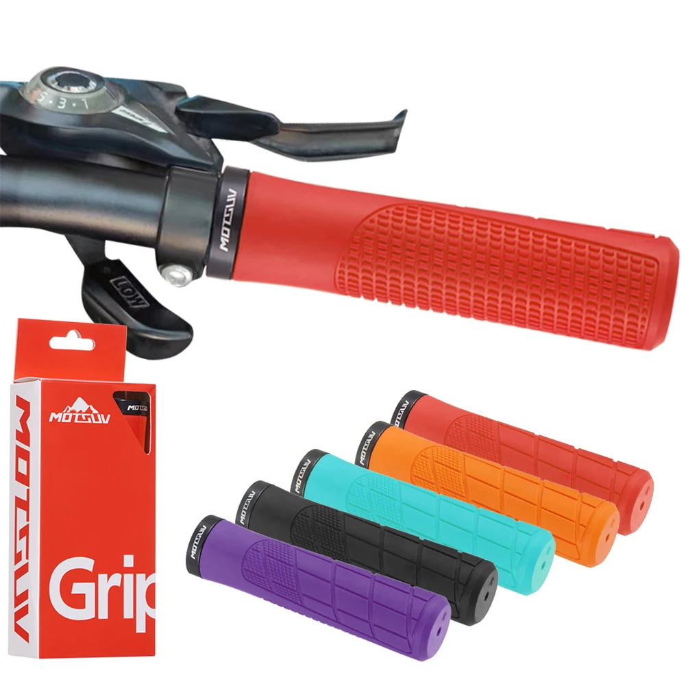 

Mountain Bike Handlebar Grip Integreted Bicycle Grips with Lock Soft Rubber Bike Handlebar Grip Waterproof Bicycle Accessories