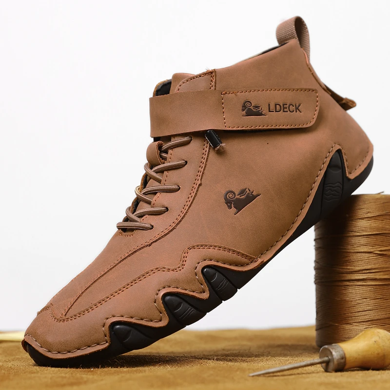 Casual Leder Marke Hohe Qualität Knöchel Wasserdichte Winter Sport Schuhe für Männer Motorrad Stiefel_voghion.com