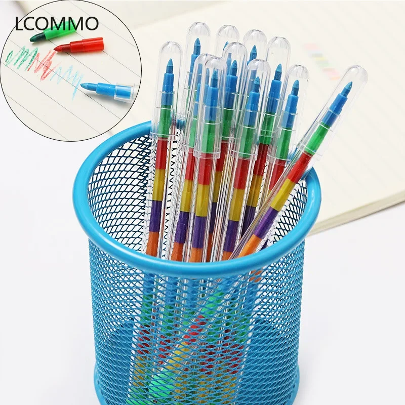 Oil Pastels Colored Crayons 4 pcs/set 10colors Students Creative DIY Replaceable Color Pencils Graffiti Pen For Kids Painting Drawing