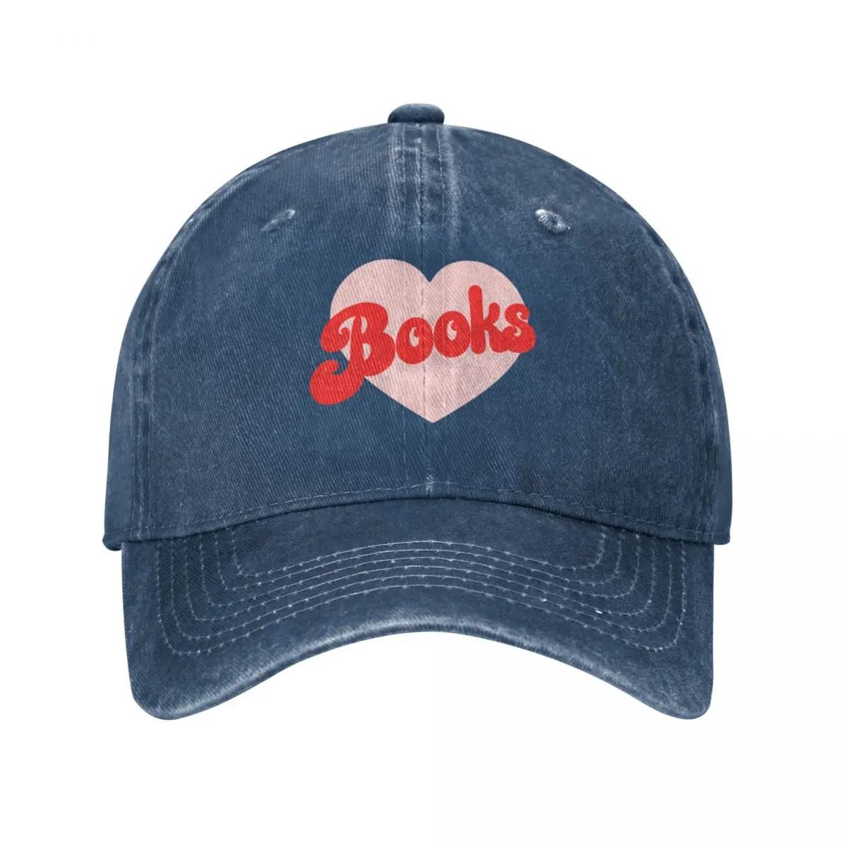 

Funny I Love Books Print with Heart Baseball Cap Hat Man For The Sun Anime Hat Women'S Golf Clothing Men'S