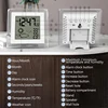 Digital Battery Operated Alarm Clock With Auto Backlight, Indoor Temperature Humidity, 12/24H, Date, Desk Clock, Durable 3