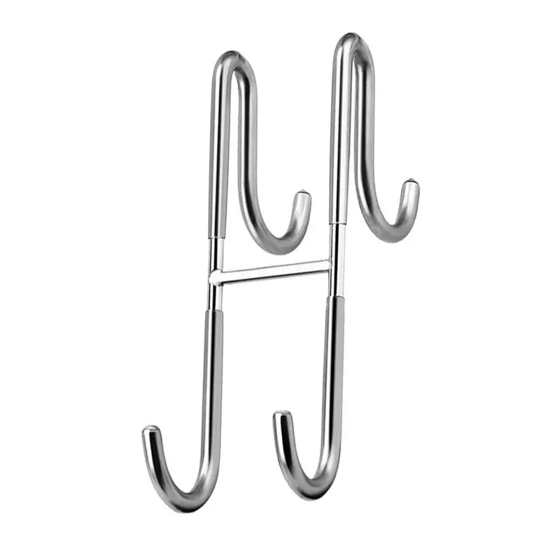 

Stainless Steel Shower Door Hooks Durable Drilling Free Hanger Shower Squeegee Rack Hooks Multi Use Towel Storage Hanger