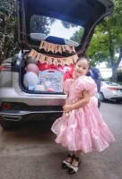 Girl Baby Toddler Puff Sleeve Organza Tulle Tutu Twirly Babydoll Flare Ball Gown Princess Flower Girl Dress 3