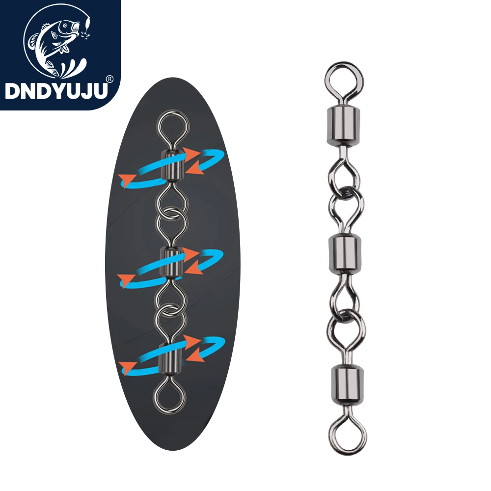 DNDYUJU 10/30/50 шт. Size2-10 трехшарнирные Вертлюги для рыбалки коннектор рыболовные