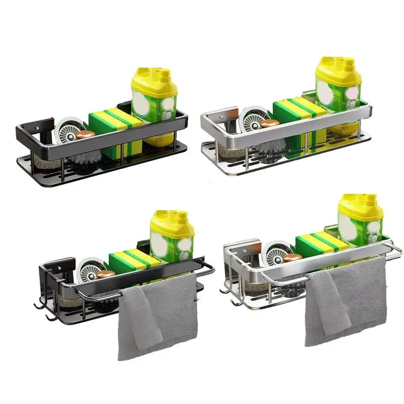 

Kitchen Sink Organizer Dishwashing Sponge Rack No Drilling Dish Sponge Organizer Rack Sink Shelf drain rack kitchen supplies