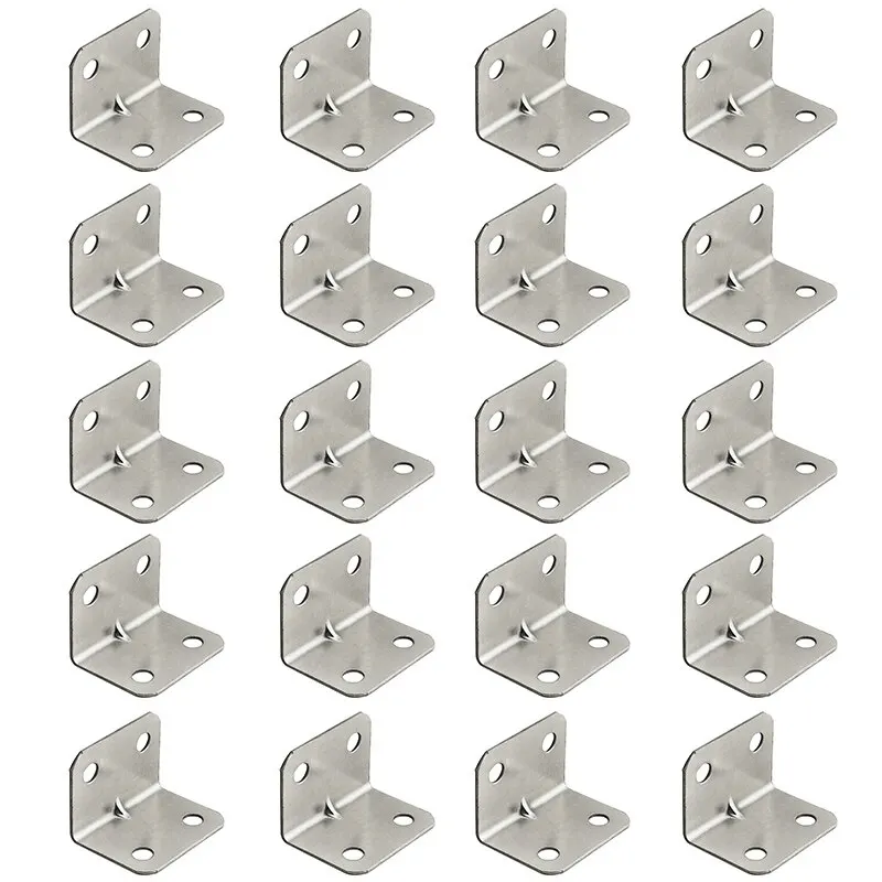 Stainless Steel L-Shaped Corner Code 90 Degree Laminated Furniture Plate Hardware Right Angle Bracket Cabinets Small Connectors corner bracket