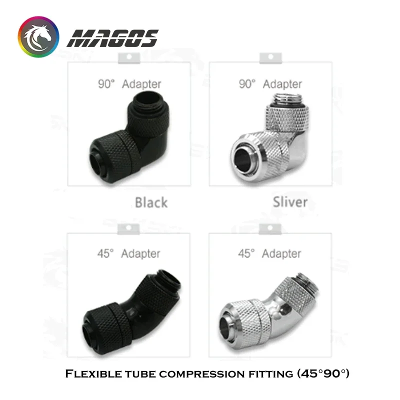 Angled 45 90 Degree + 9.5*12.7MM Hose Connector Compression Fitting For G1/4  3/8