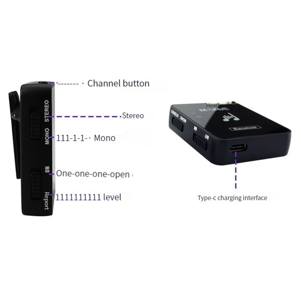 M-Vave Wp-10 2.4G Wireless Earphone Monitor Headphone Wireless System Earphone Stage Audio Transmitter Receiver For Stereo M8 Wireless In Ear Monitor