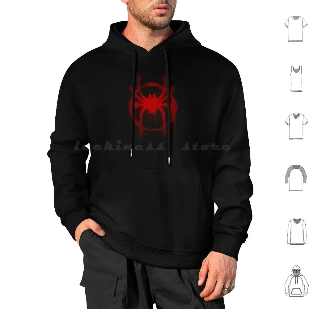 

Miles Morales Spider Symbol Hoodie cotton Long Sleeve Spiderverse Miles Morales Into The Spiderverse Peter Parker Comics