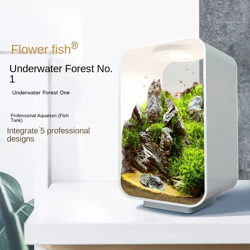 

Small Fish Table Intelligent Fish Bowl Mini Acrylic Fish Bowl Small Ecological Goldfish Bowl Super White Fish Bowl