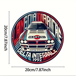 Retro Metal Aluminum Martini Racing Logo Plaque - Creative Decor for Courtyards, Gardens, Garages, and Homes (MULTI)