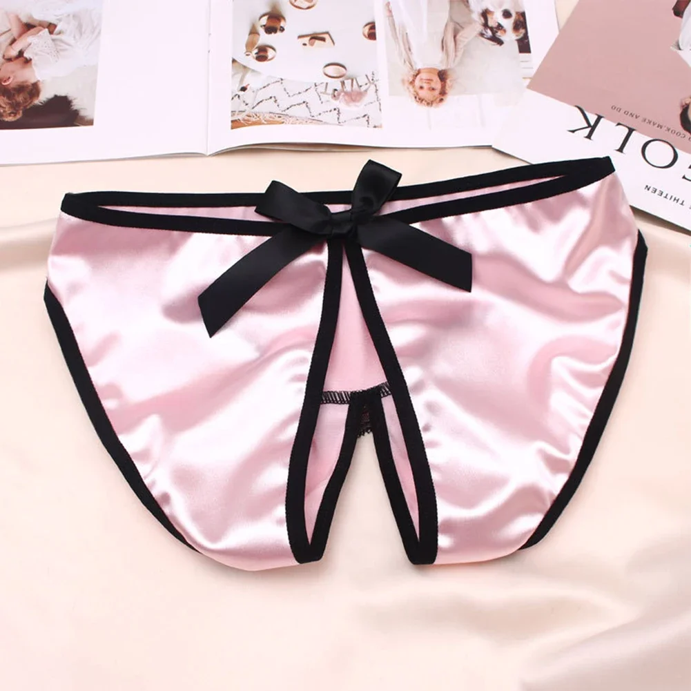 Women's Crotchless Thongs Knickers Breathable Panties Lingerie Underwear Low Rise Female Briefs, women lingerie