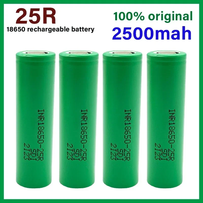 

Free Shipping 1-20PCS Original Rechargeable Battery 3.6V 2500mah INR18650 Battery 25R 20A Lithium Battery Screwdriver Flashlight