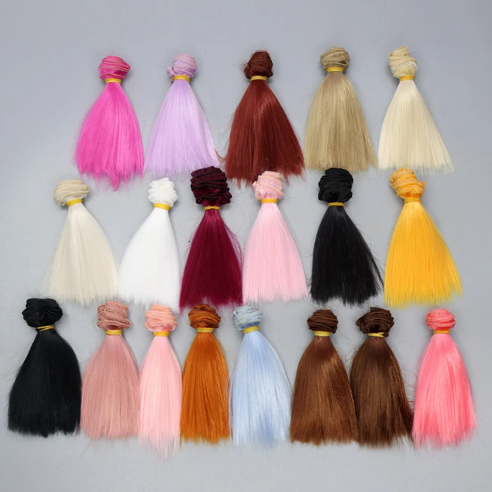 Hair Wefts 10*100CM/20*100CM Straight Various Colors Milk Shreds Doll Accessories For All Dolls DIY Wigs