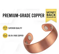 Pure Copper Ring 99.99% Pure Copper Magnetic Rings 4pcs Magnets Classic Adjustable Ring Anillo magnetico terapeutico 1