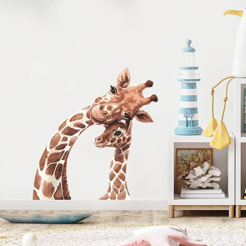 Lovely Giraffe Removable Wall Stickers Home PVC Decals Mural for Nursery Kids Baby Bedroom Living Room Wallpaper Decor