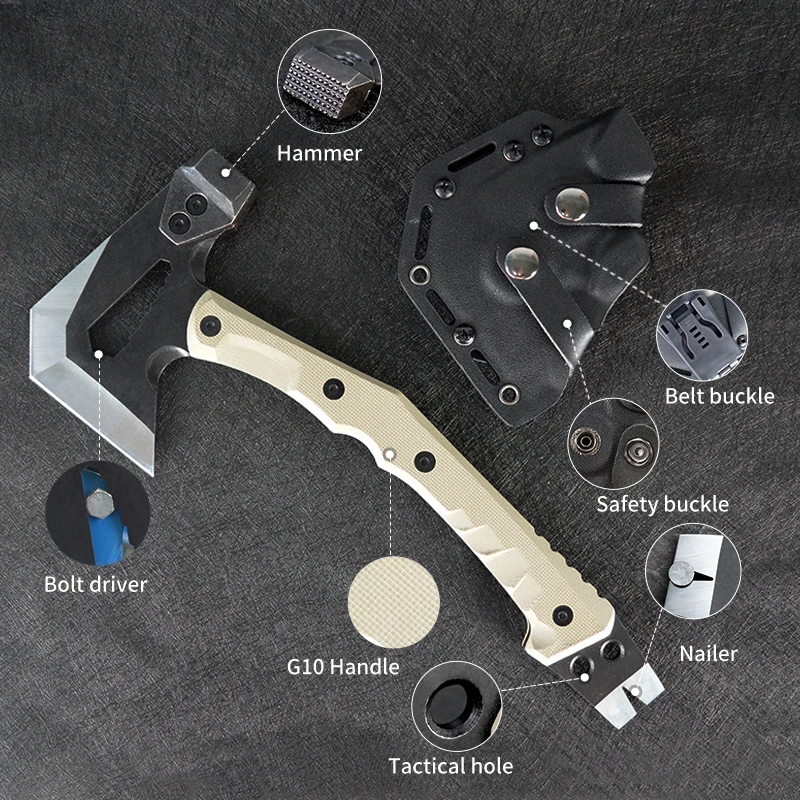 Professional Multitool Carbon Steel Outdoor Camping Axe Survival Hatchet With Hammer