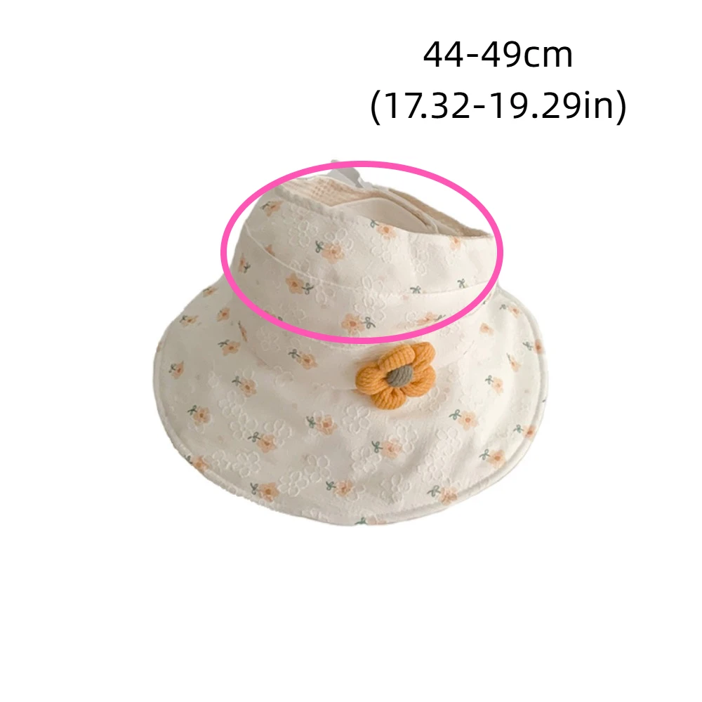 Comfortable Korean Style Empty Top Sunhat Cotton Breathable Baby Sun Shading Hat Anti-UV Flower Children's Fisherman Hat Girls