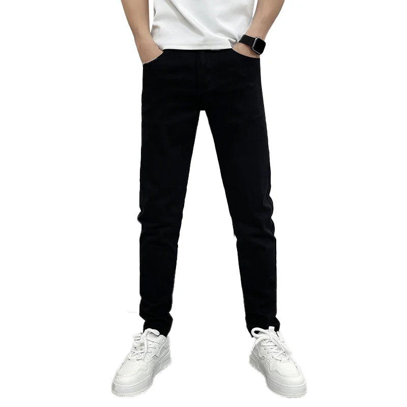 Thin White Jeans Men's High-End Jeans Men's Slim-Fitting Straight Pants for Spring and Summer Casual Versatile Pants Men's