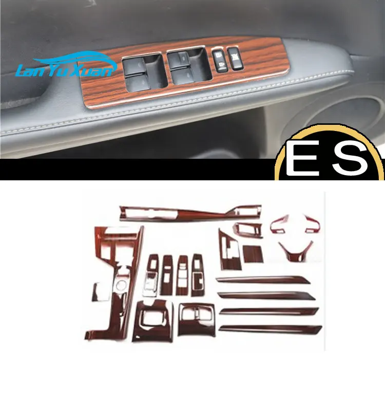 carbon fiber car interior accessories for lexus es es200 300h 2015-2017 gear panel window lifter steering wheel cover kit modify