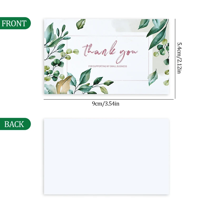 Leaf White Green Eucalyptus Wedding Engagement Banquet Thank You Card Meal Plate Card Process Reminder cards 50pcs greeting cards thank you cards