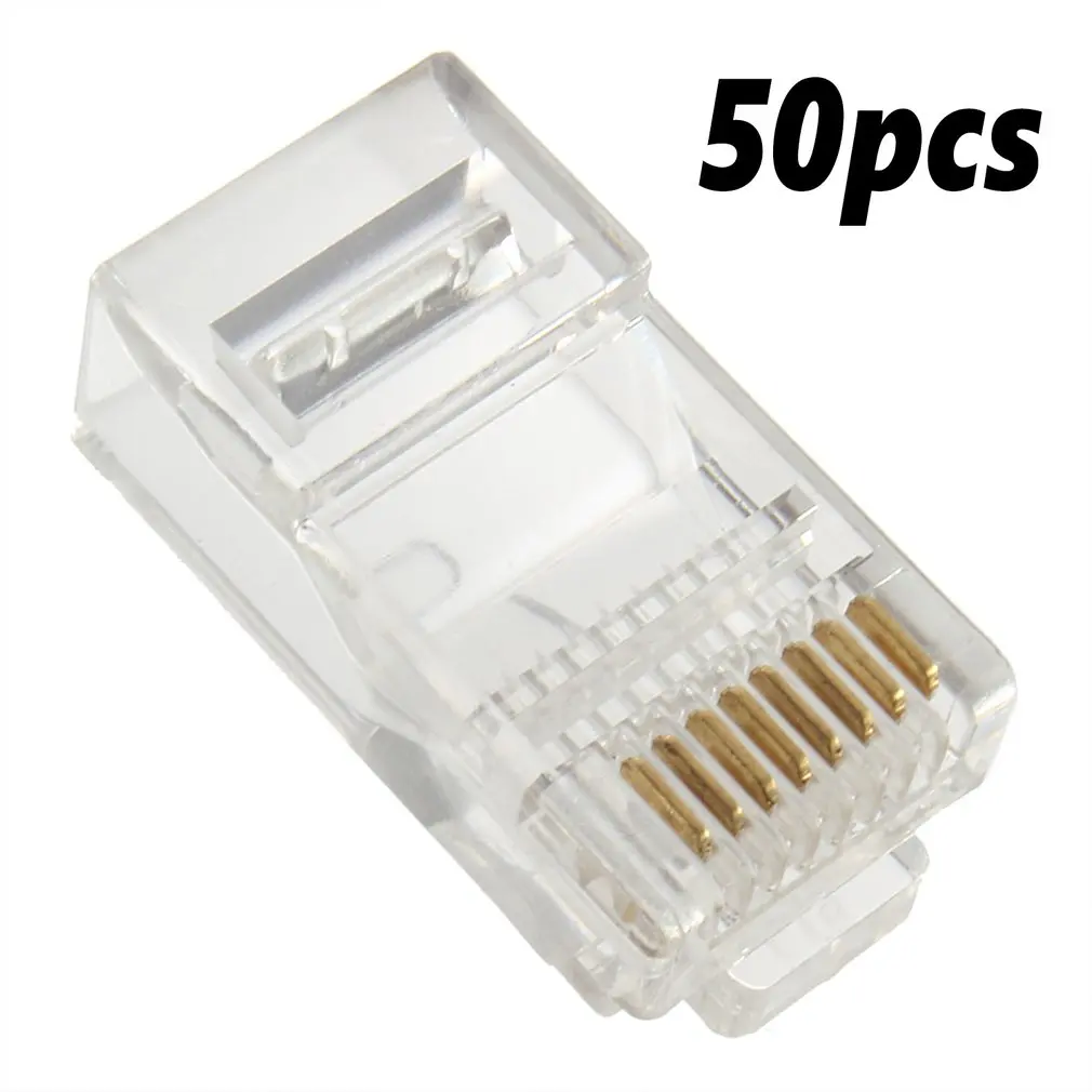 

50 шт., разъёмы для кабеля Ethernet RJ45, Cat5