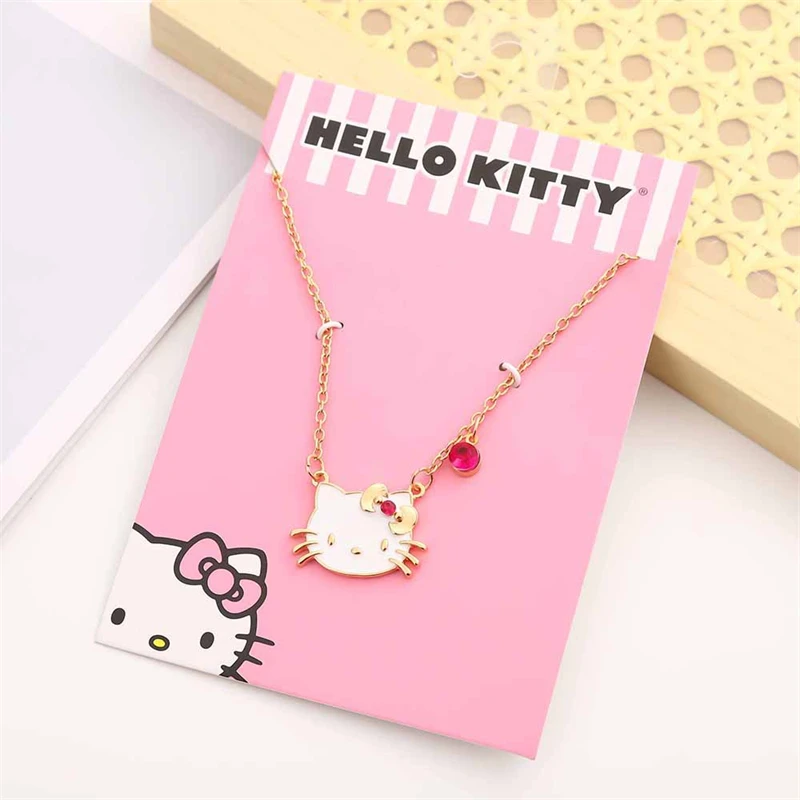 

Sanrio Hello Kitty Necklace Cute Cartoon Girl&Child Kitten Pendant Kawaii Neck Ornament Holiday Gifts