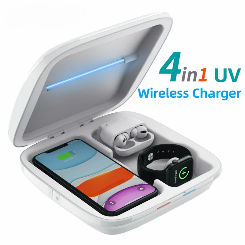 apple watch and phone charger Wireless Charger for iPhone 13 Pro Max UV Sterilizer Disinfection Box Wireless Charger Multifunctional Sterilization Box wireless car charger