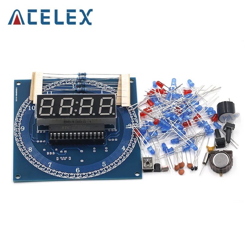 Free-Shipping-DS1302-Rotating-LED-Display-Alarm-Electronic-Clock-Module ...