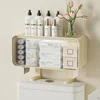 Toilet Shelf with Large Capacity, Multi-functional Wall-mounted Bathroom Storage Box Without Drilling 3