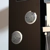 OUIO Black Shower Panel Wall Mounted LED Rainfall Shower Head Rain Massage Stainless Steel Bathroom Shower Panel Bathtub Mixer 5