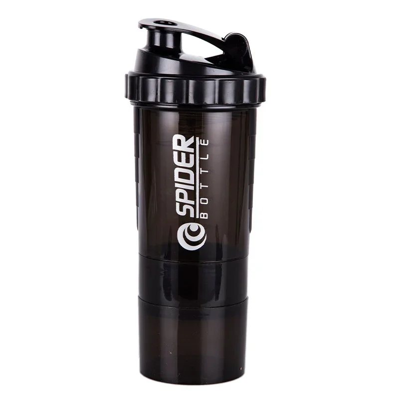 Creative 3 Layer Shaker Bottle Protein Powder Milkshake Cup Sports Fitness Water Cup 550ml Water Bottles Customizable