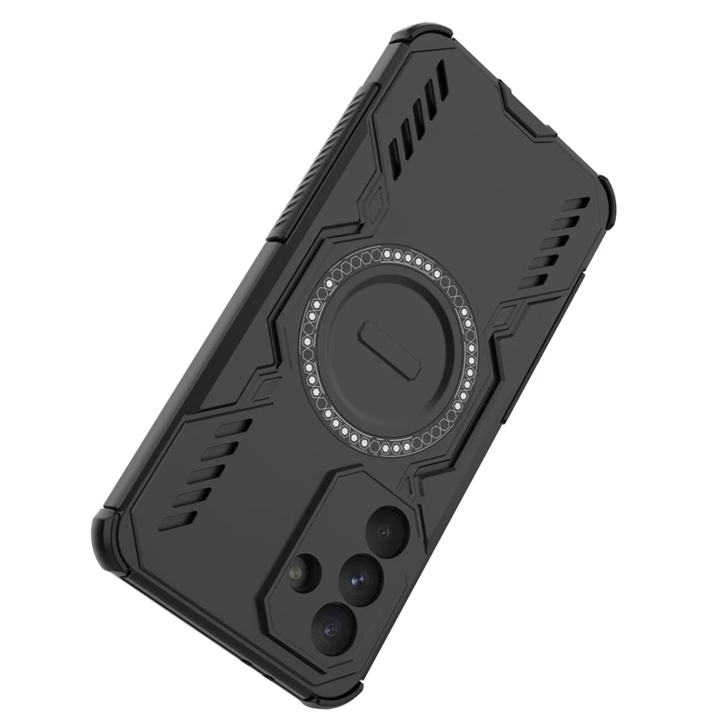 ELVEV Magnetic Wing Shield Case - Durable PC + Soft TPU Wireless Charging Phone Cover