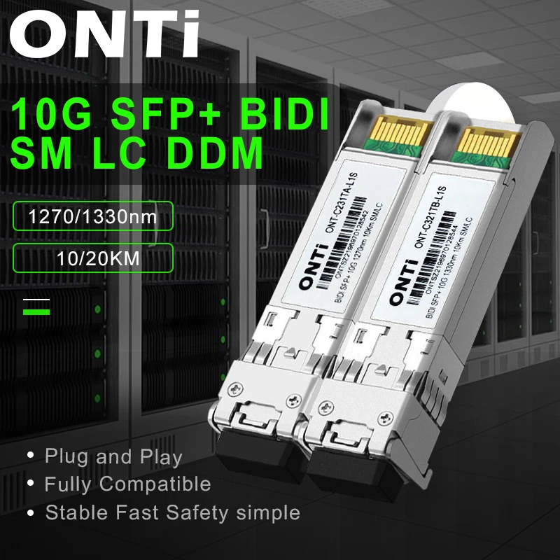 ONTi10GSFPOpticalFiberModule1020kmLCBIDISinglemodeWDMFiber