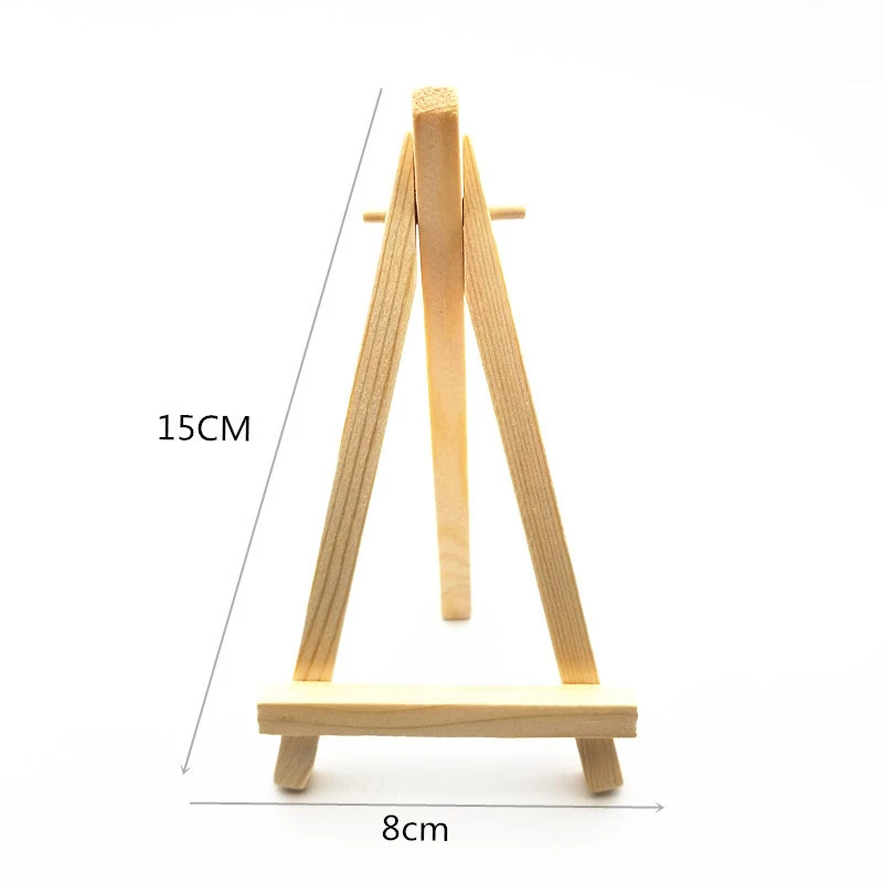 Wood frame 10pcs Mini Easel Desktop Triangle Display Stand Wedding Table Card Stand Holder Children Painting Craft