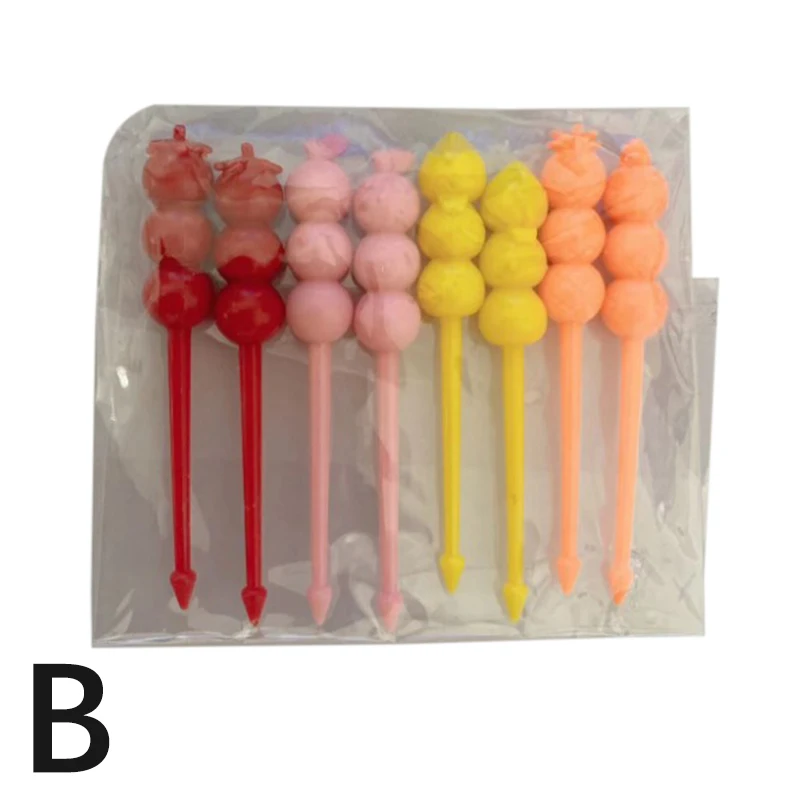 Description Picture 5 of item1set Animal Fruit Fork Food Grade Plastic Mini Cartoon Kids Cake Fruit Toothpick Bento Lunch Bento Accessories Party Decoration