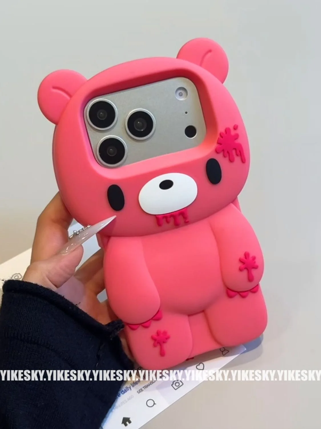 Adorable Bear Silicone Phone Case - Cute Cartoon Design with Multiple Size Options
