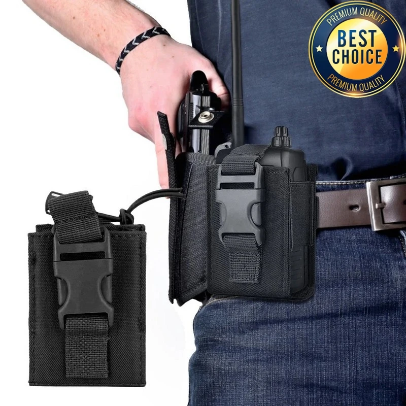 Tactical Nylon Walkie Talkie Pouch Holder for Outdoor Use