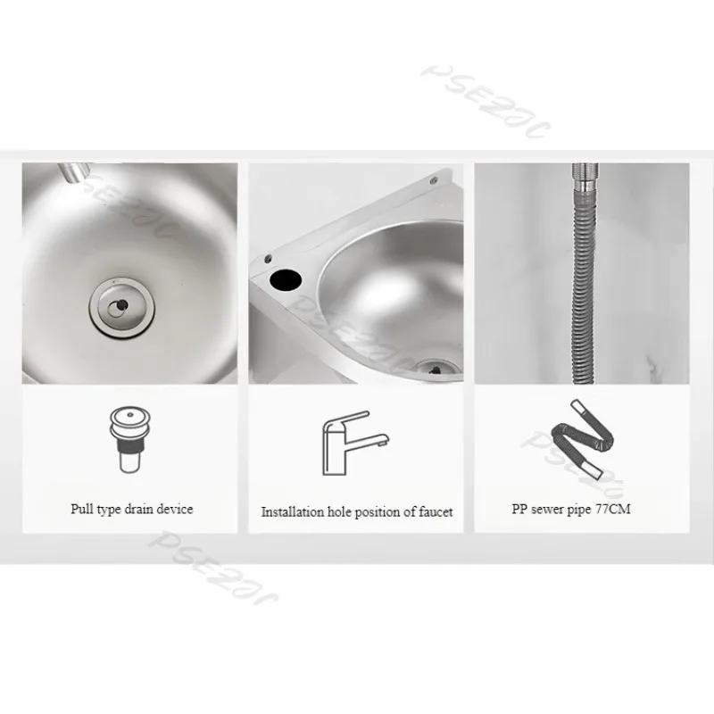 Description Picture 5 of item304 Stainless Steel Household Small Unit Small Wall Mounted Washbasin Balcony Bathroom Washbasin Simple Basin