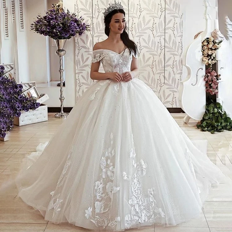 

ANGELSBRIDEP Свадебные платья с открытыми плечами женское бальное платье принцессы Robe De Mariee роскошный корсет со шлейфом