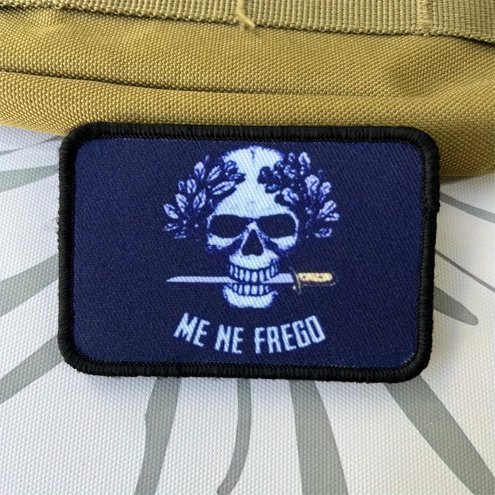 Me Ne Frego Moral Taktische Aufnäher für Kleidung, bedruckter Klettverschluss, Militärrucksack-Aufkleber