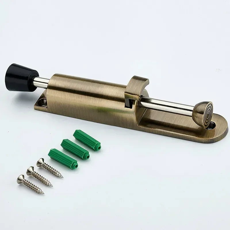 Heavy Duty Door Stopper Zinc Alloy Soft Rubber Foot Spring Loaded Easily Step-On Stoppers Holder