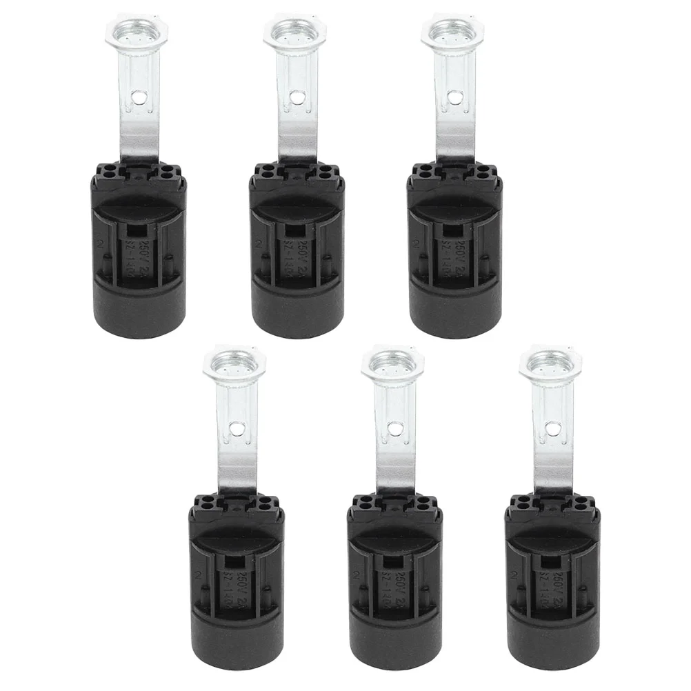 

6 Pcs Lamp Holder Light Fixture Parts Bulbs Harp Replacement Chandelier E14 Socket Sockets Base