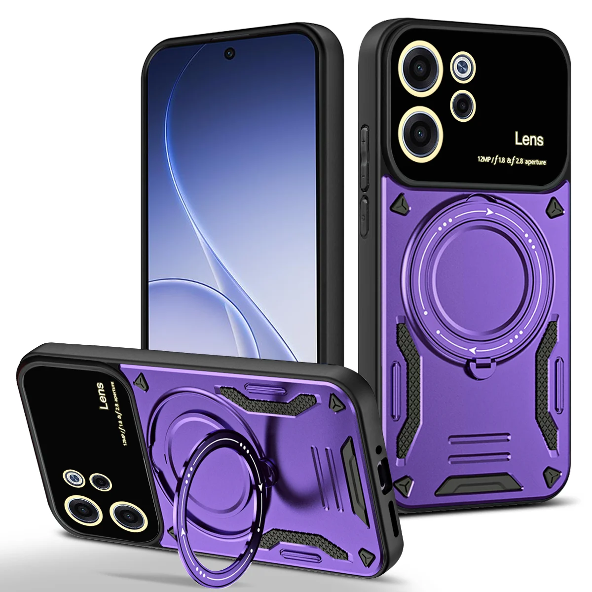 360° Rotating Magnetic Bracket Armored Phone Case with Magsafe Protective Cover