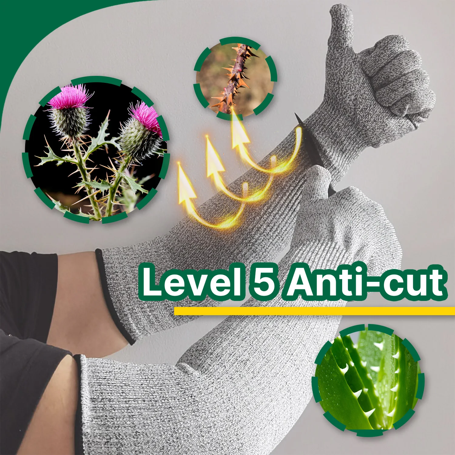 Anti-cut garden work gloves HPPE material extra long garden gloves can protect palms and arms New garden protection tools 5