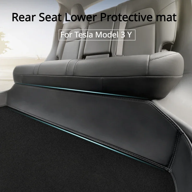 

Rear Seat Lower Protective Mat for Tesla Model 3 Y Full Surround Cushion Protector Anti-Dirty Kick Pad Leather Car Accessories