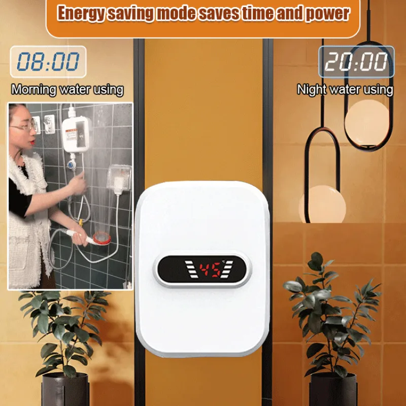 Instant Electric Water Heater Heating Fast Hot Shower with Temperature Display Kitchen Bathroom Mini Instant Water Heater Shower
